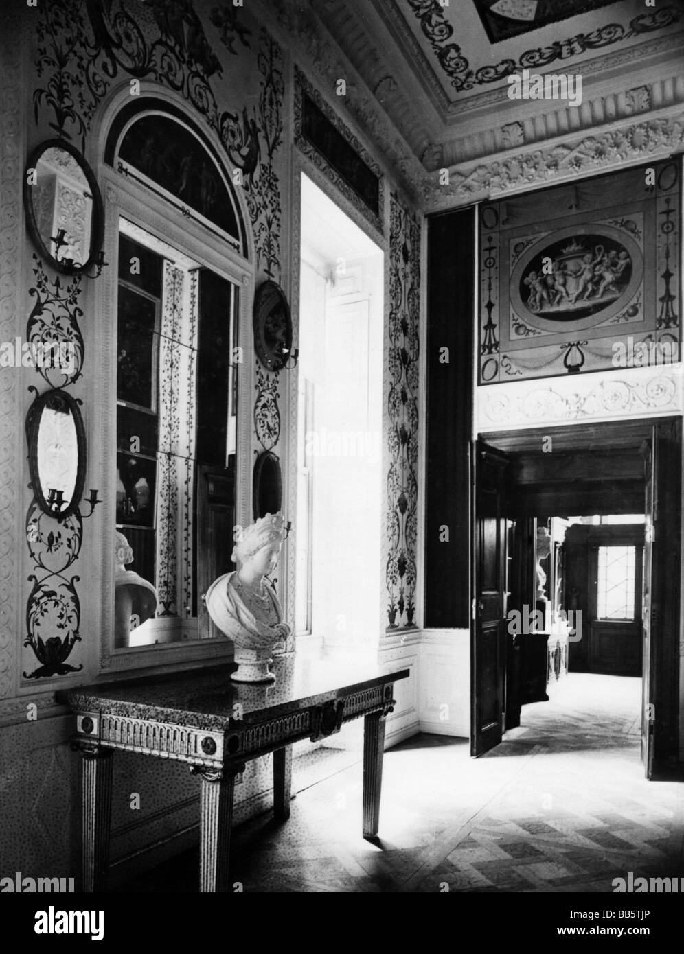 Geographie/Reise, Deutschland, Woerlitz, Schloss, Innenansicht, Schlafzimmer der Herzogin, ca. 1910, Stockfoto