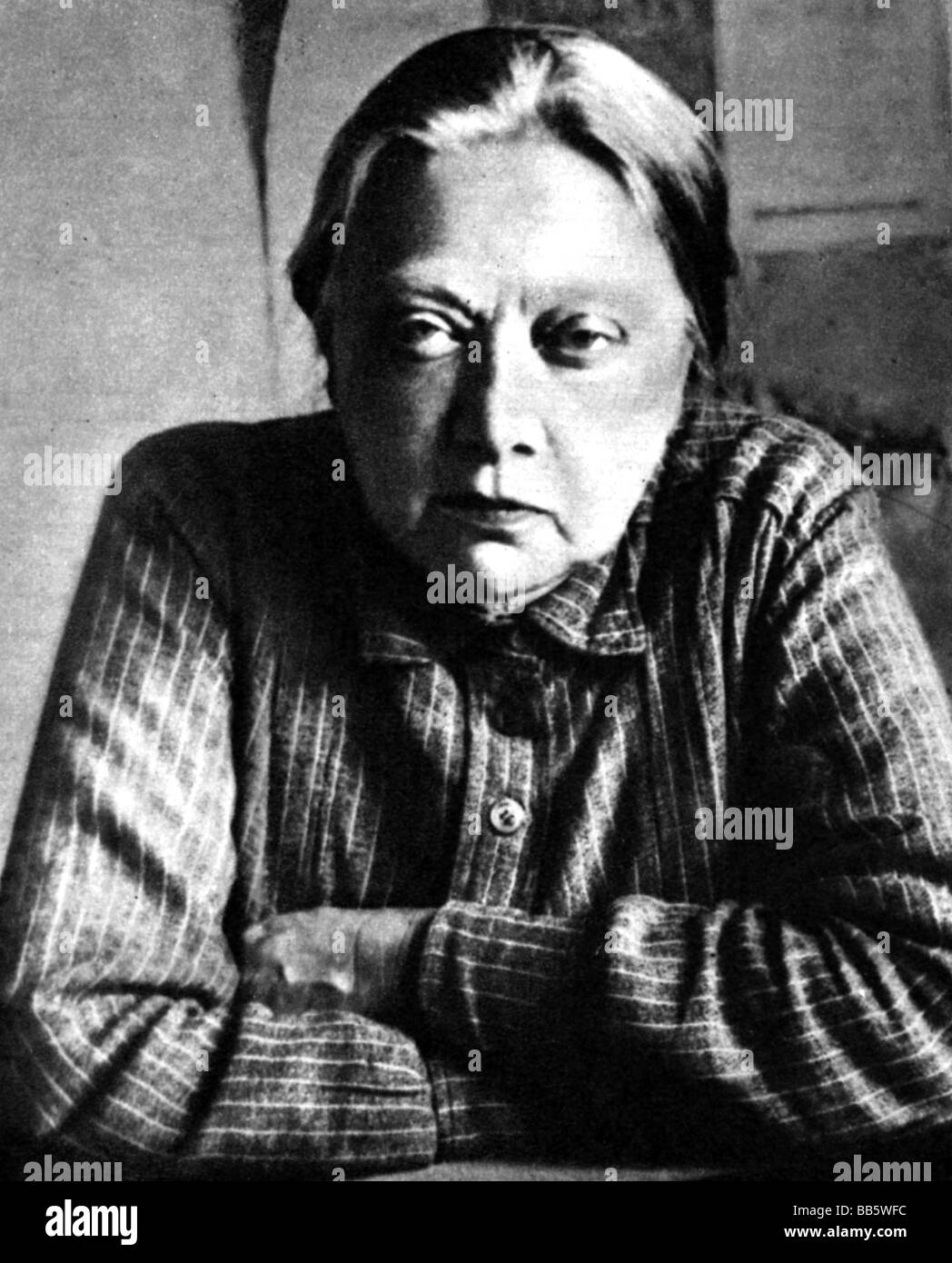 Krupskaja, Nadeschda, 26.2.1869 - 27.2.1939, Revolutionärin der Sowjetunion, Frau Lenins, halbe Länge, Ende der 1920er Jahre, Stockfoto