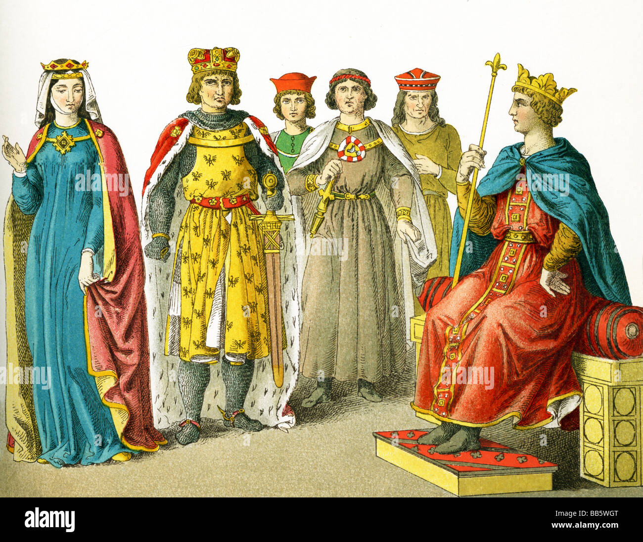Deutsche Könige und Adligen 13. Jahrhundert n. Chr. Stockfoto