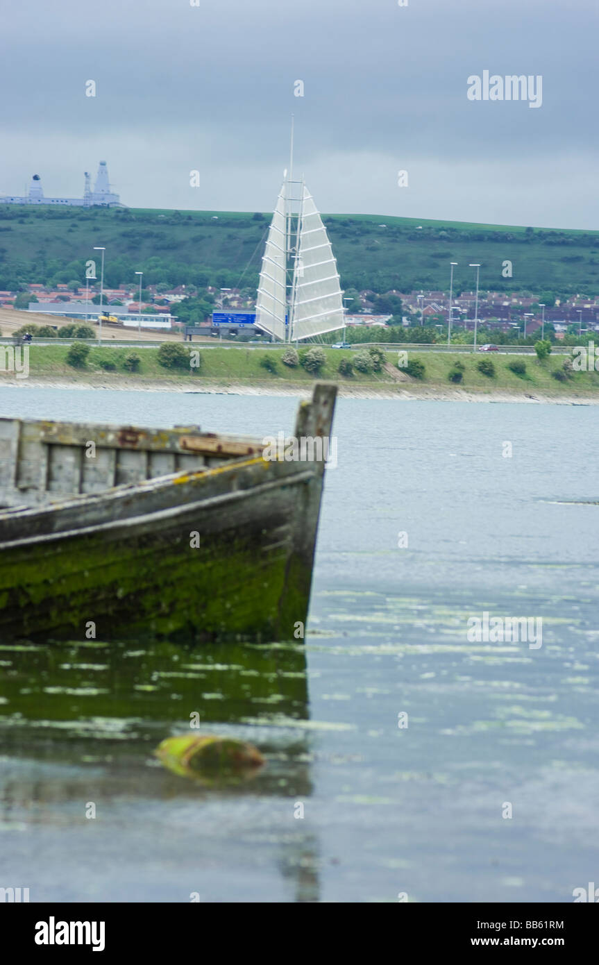 Verlassene verrottenden Rumpf Stockfoto