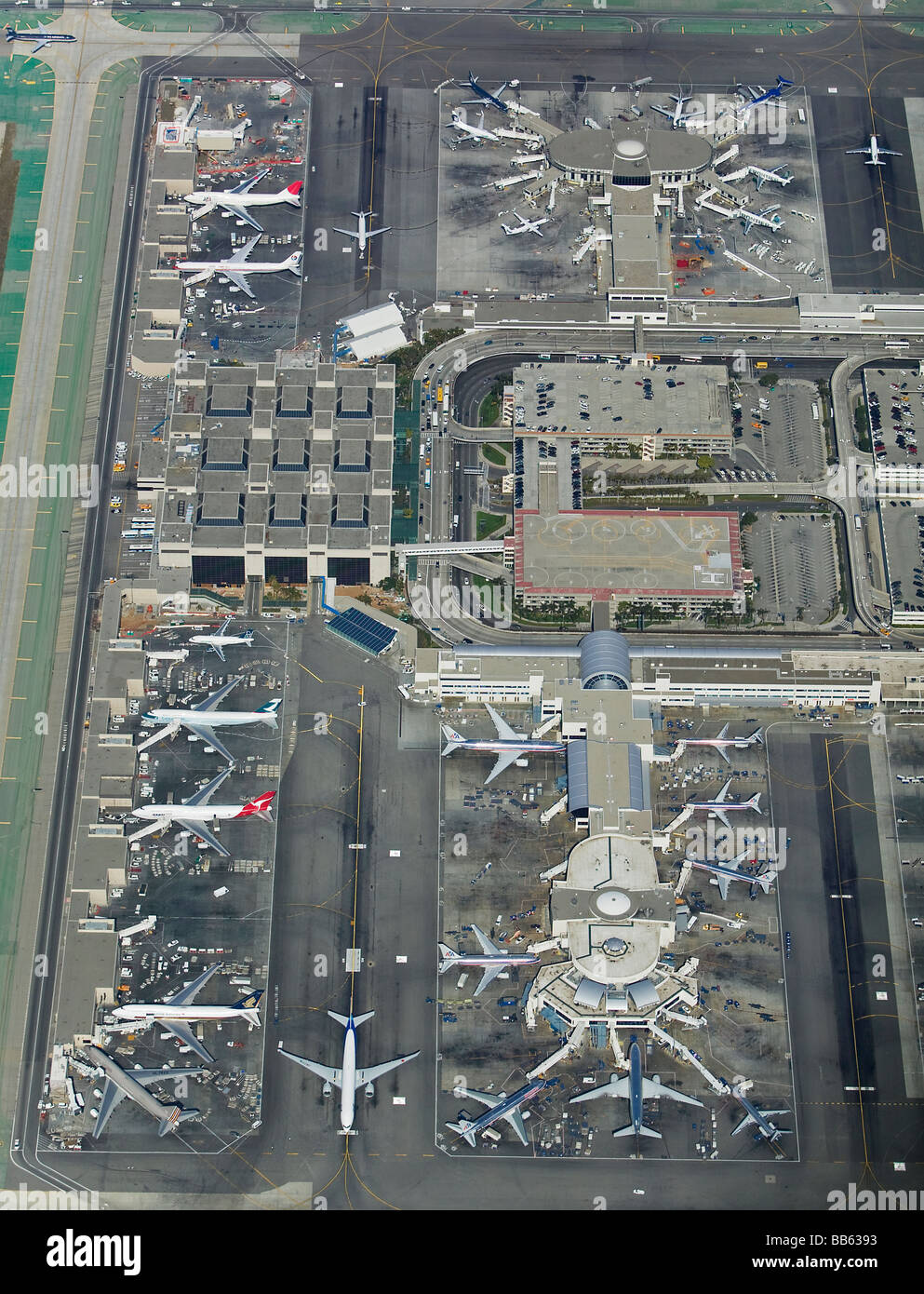 Luftaufnahme über Los Angeles International Airport LAX Kalifornien Stockfoto
