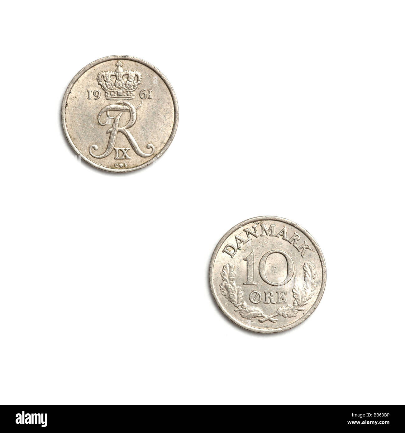 "Dänische zehn Erz Münze" Stockfoto