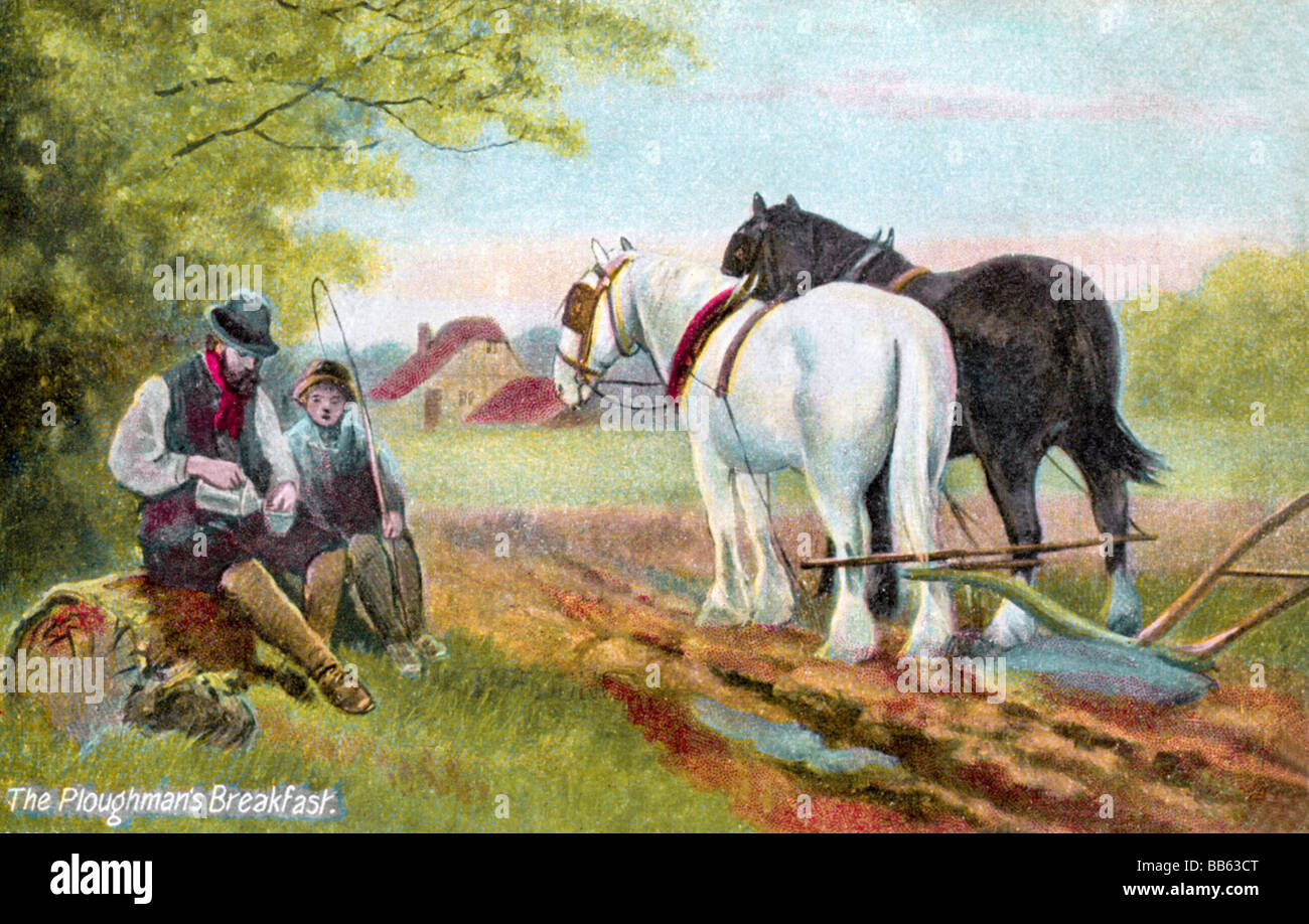 Eine späten viktorianischen / Edwardian Postkarte Illustration. Leben auf dem Land. Stockfoto