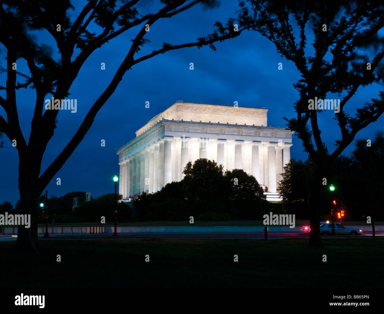 Das Lincoln Memorial in Washington D.C. bei Nacht Stockfoto