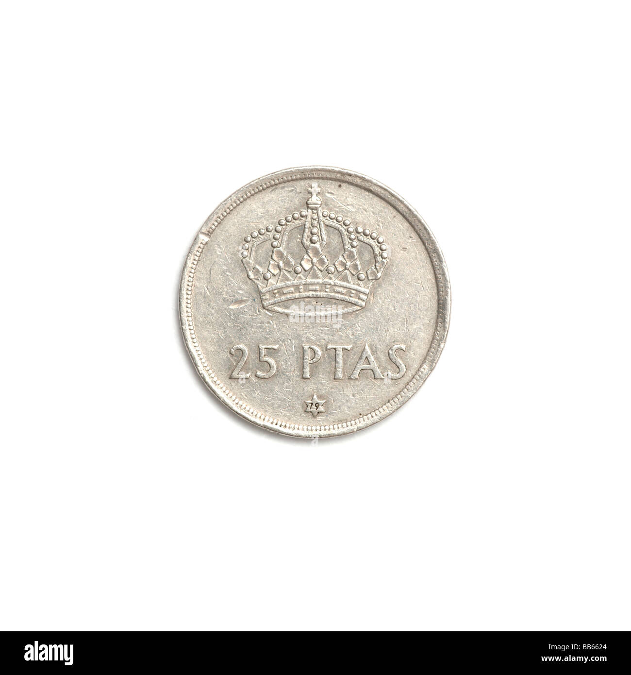 Spanisch 25 Peseten Stockfoto