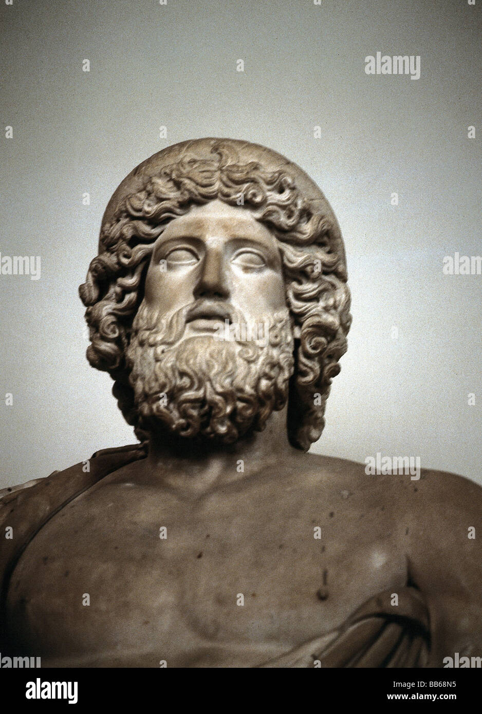 Asclepius, der griechische gott der Medizin, Porträt, Statue Askl. Farnese, Nationalmuseum Neapel, Stockfoto