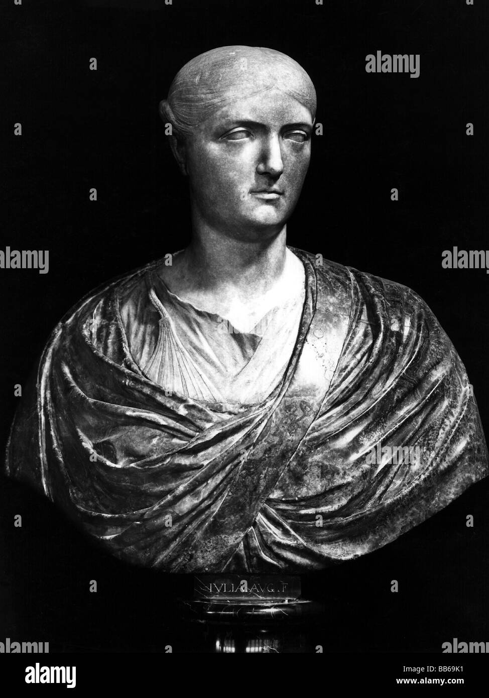 Julia die ältere, 39 v. Chr. - 14 n. Chr., Tochter des Kaiser Augustus, Porträt, Büste, Uffizien, Florenz, Stockfoto