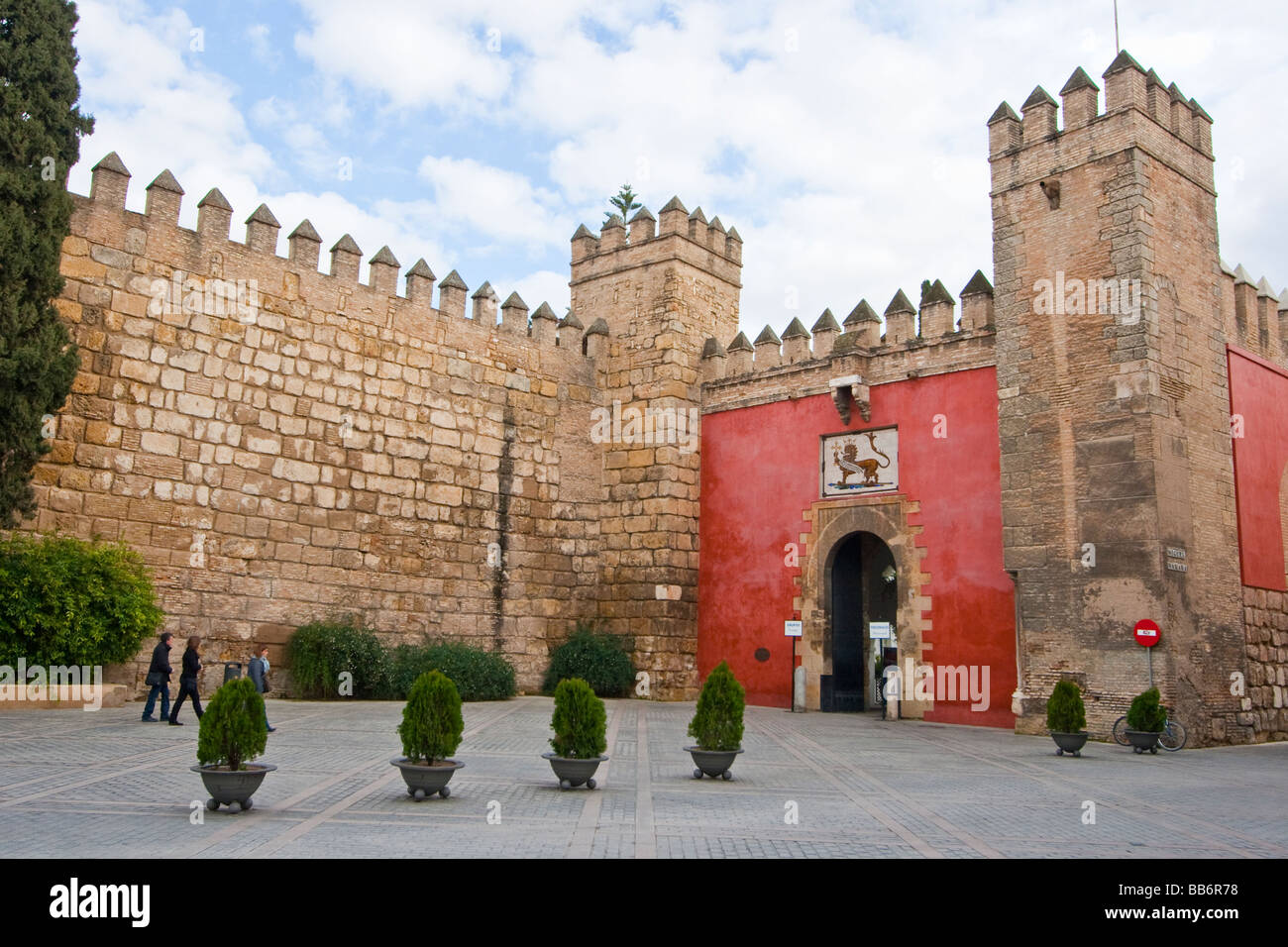 Hierhin, Alcazar von Sevilla Spanien Stockfoto