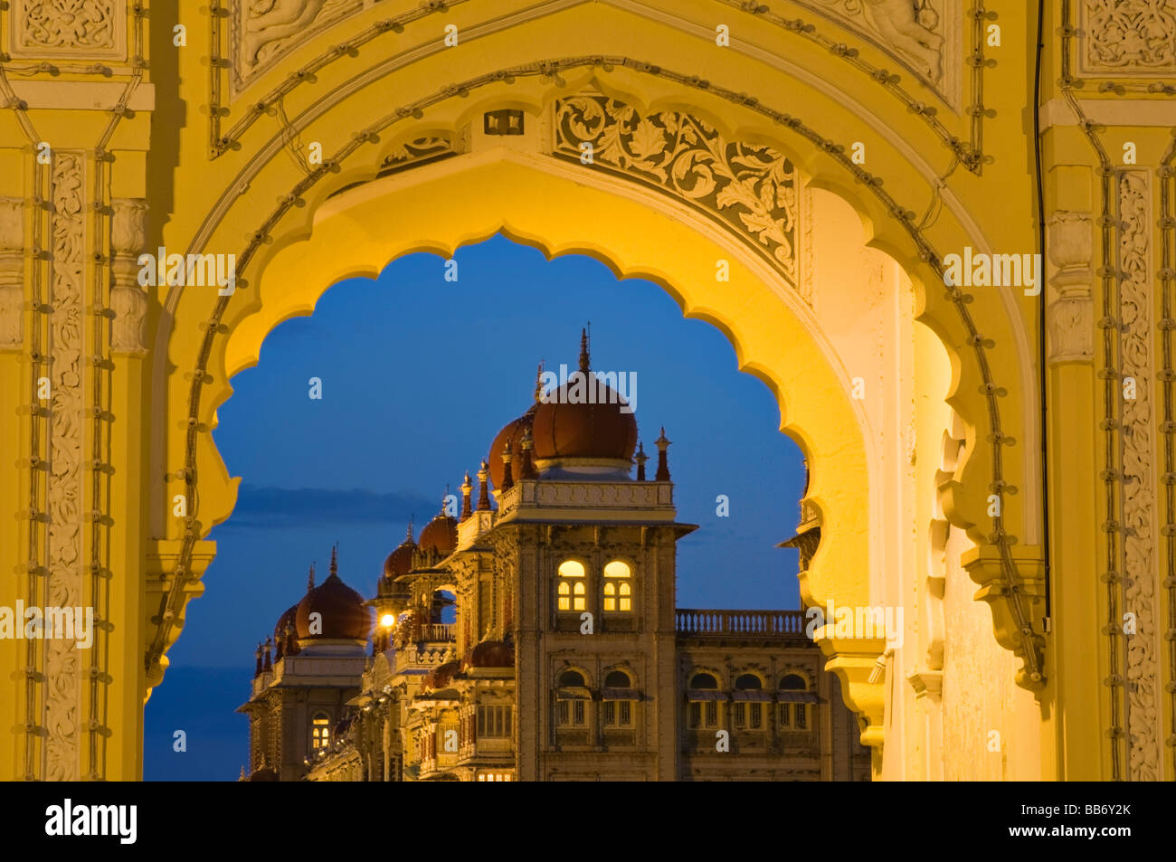 Stadtschloss Mysore Karnataka Indien Stockfoto