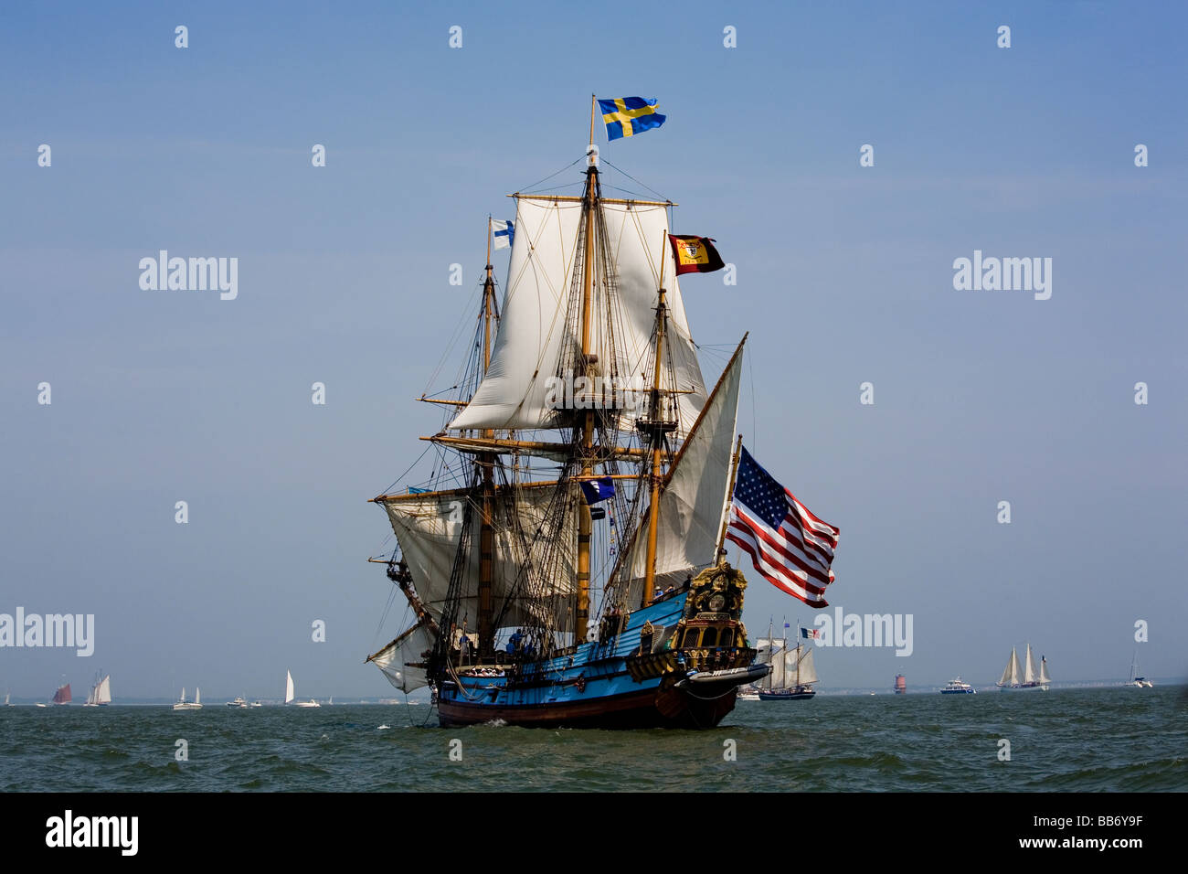 Großsegler während der Parade der Schiffe, Norfolk, Virginia Stockfoto