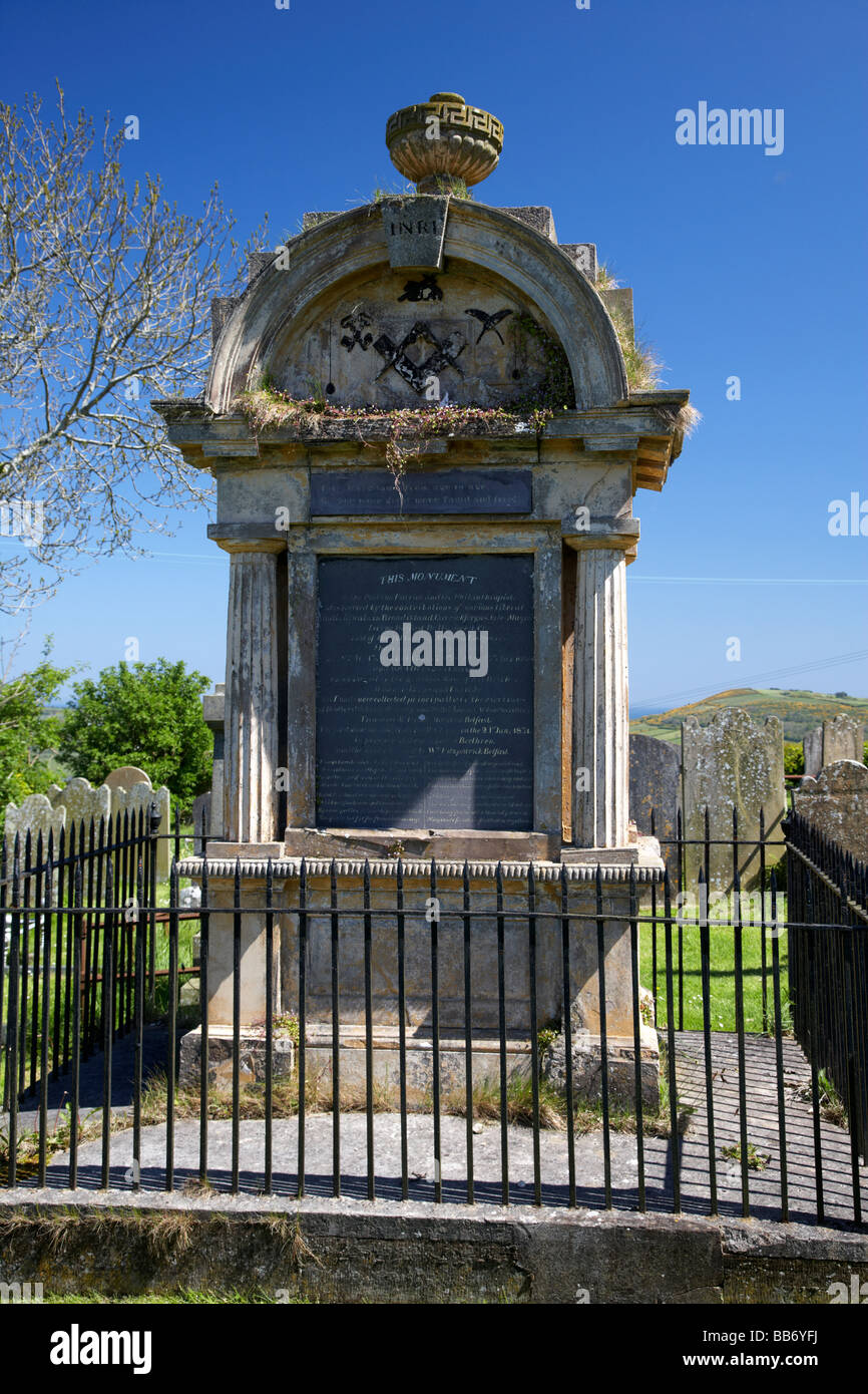 Irische Dichter James Orr-Denkmal in Templecorran Friedhof Ballycarry County Antrim-Nordirland Vereinigtes Königreich Stockfoto