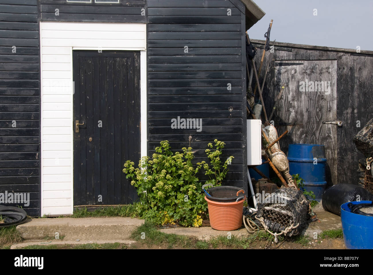 Fischers Hütten, Selsey Bill, West Sussex, England UK Stockfoto