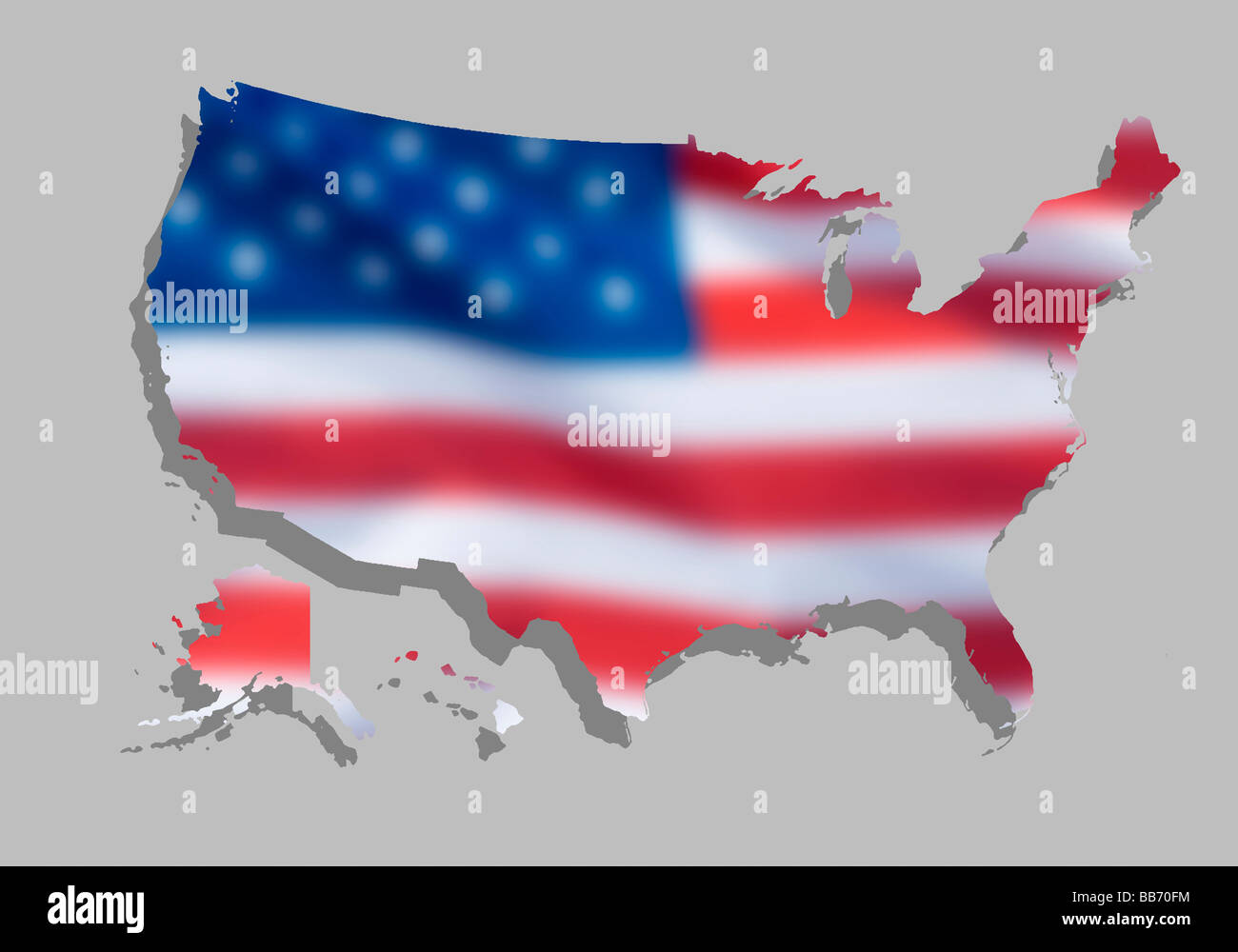 Karte von Land-USA Stockfoto