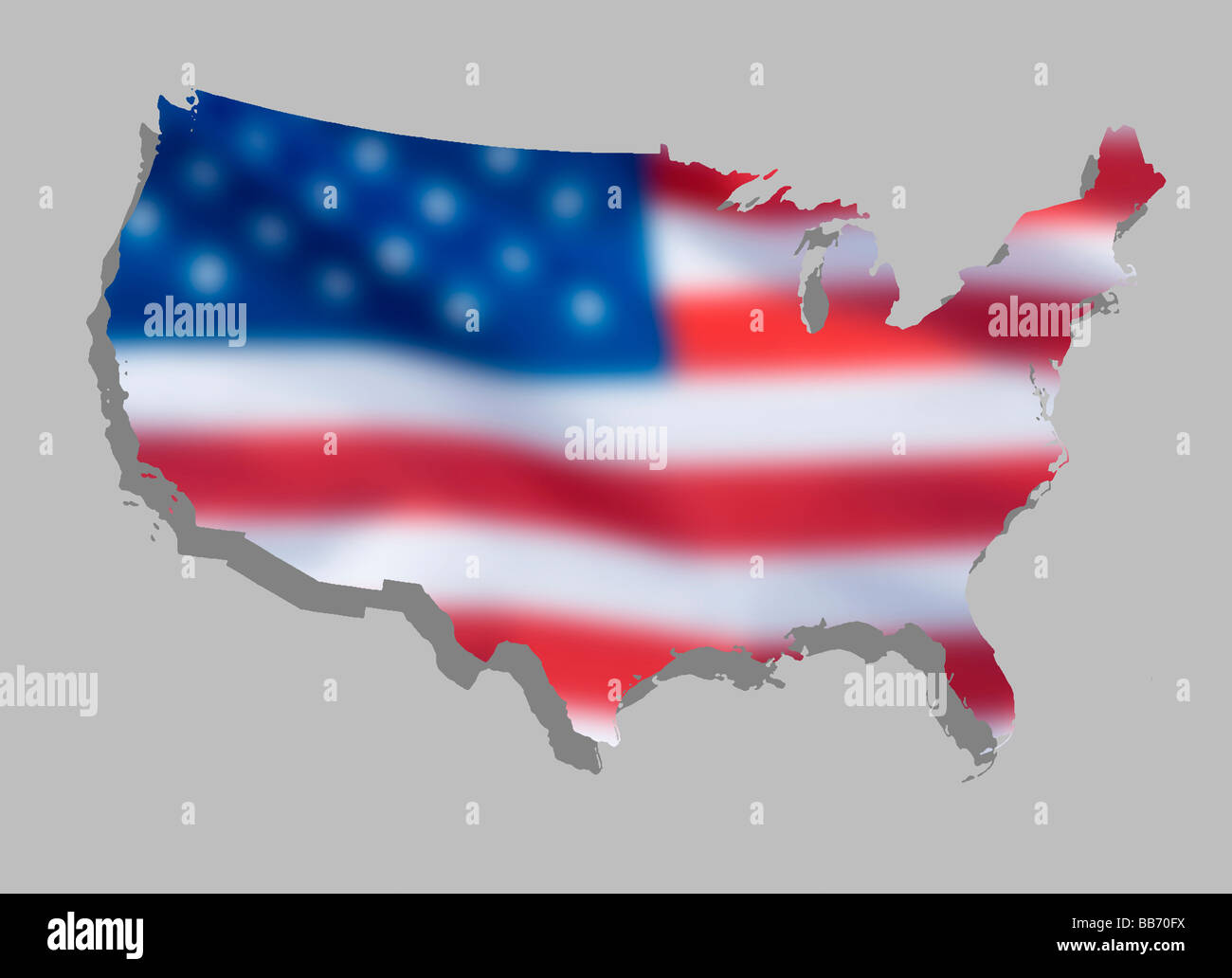 Karte von Land-USA Stockfoto