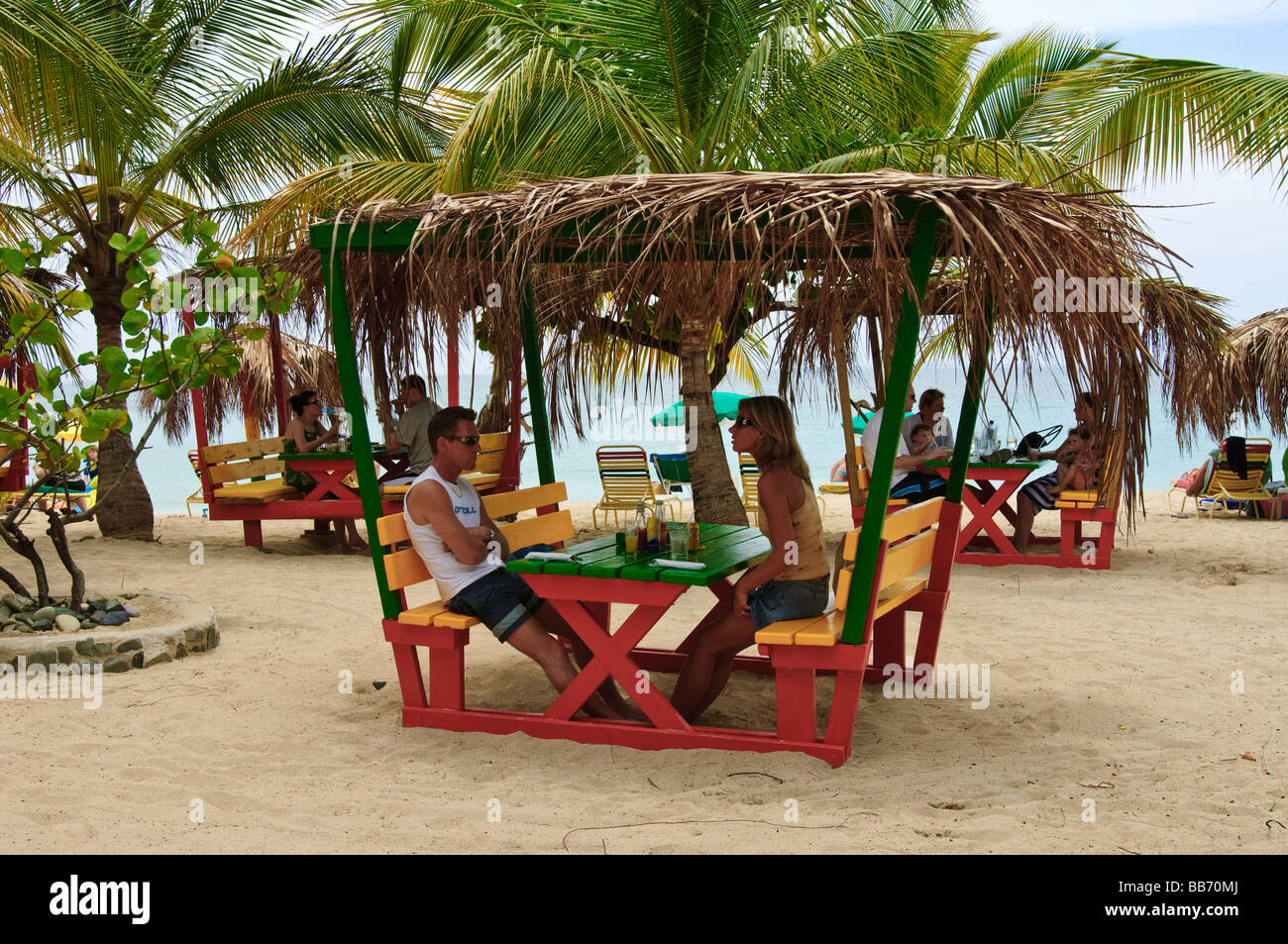 Kali Beach Bar Restaurant St. Martin St. Maarten Karibik Stockfoto