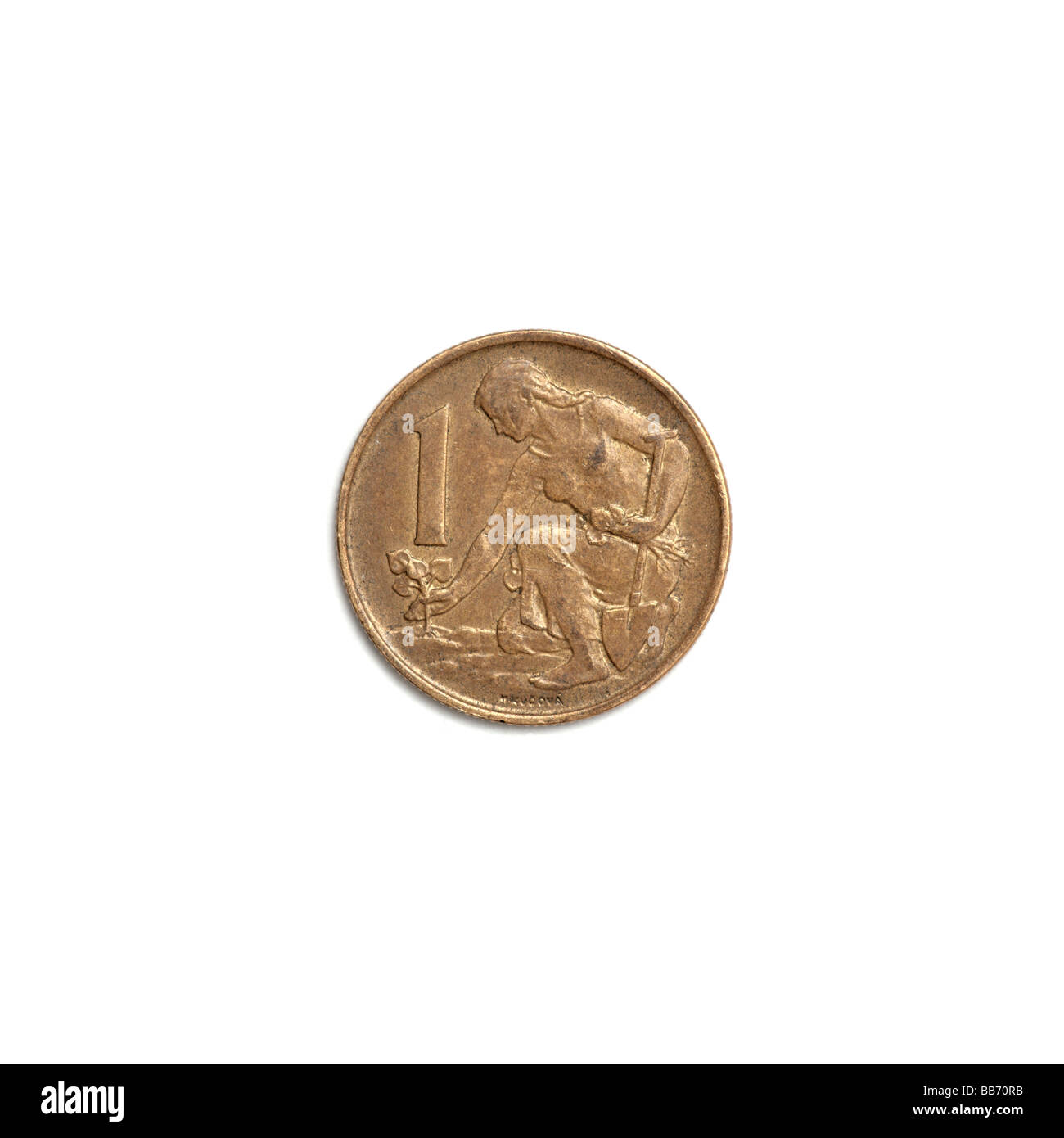 Tschechische Münze Stockfoto