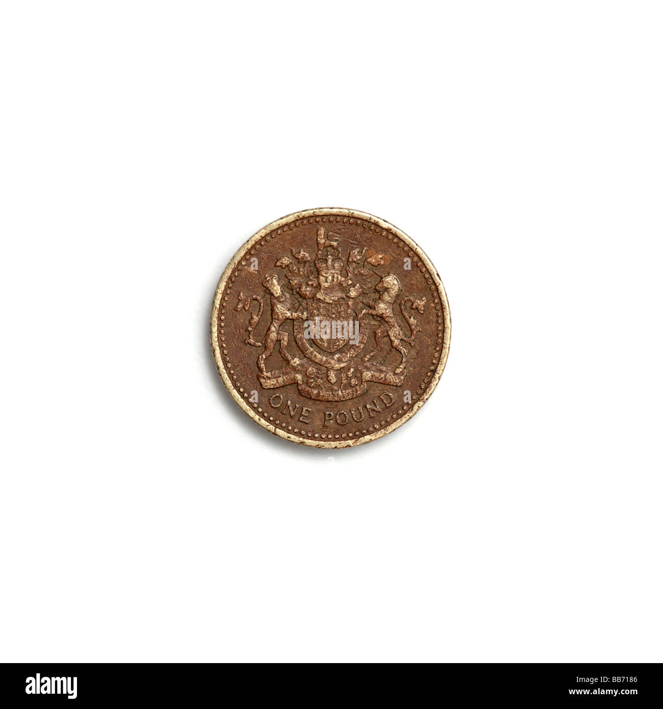 "Misshandelte 1983 Pfund-Münze" Stockfoto