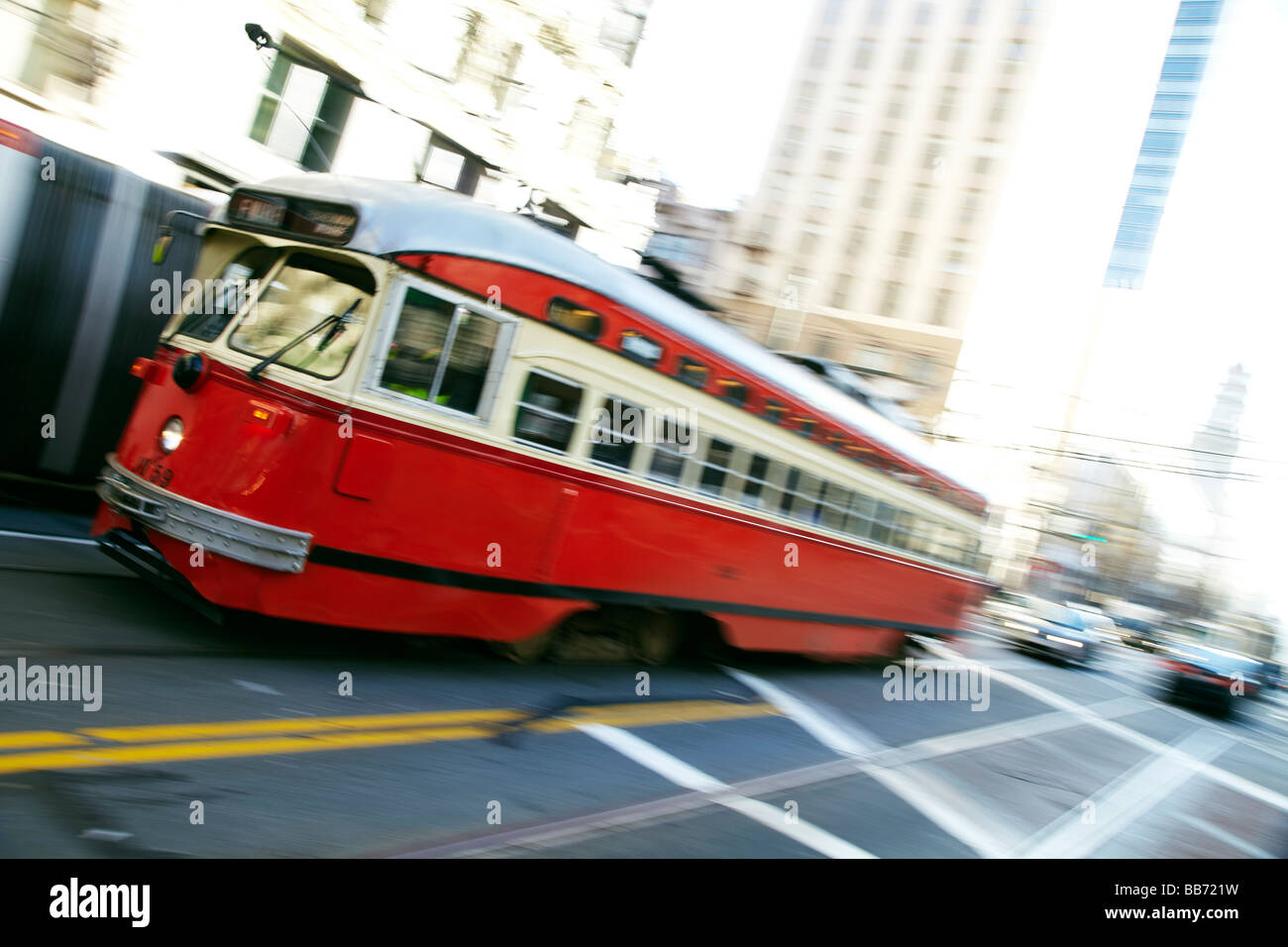 roten Triebwagen, San Francisco Stockfoto