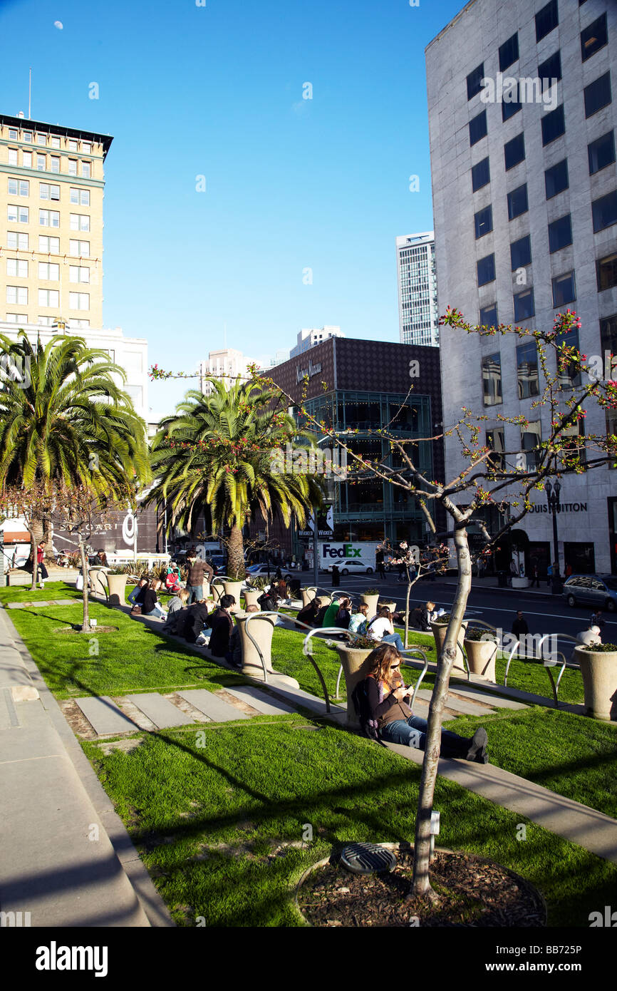 Sommerpark Union Square, San Francisco Stockfoto