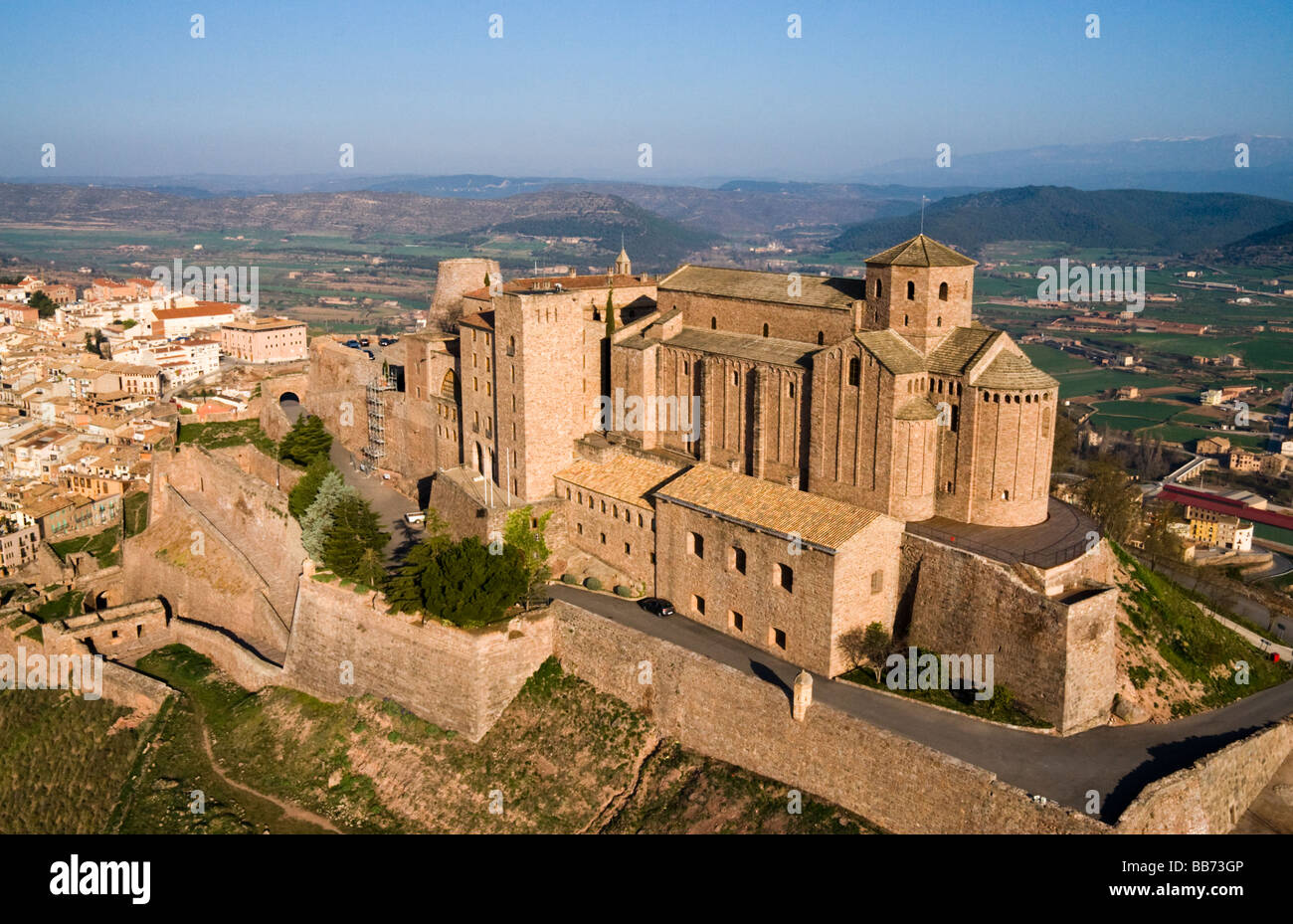 Luftaufnahme von Cardona Burg Stockfoto