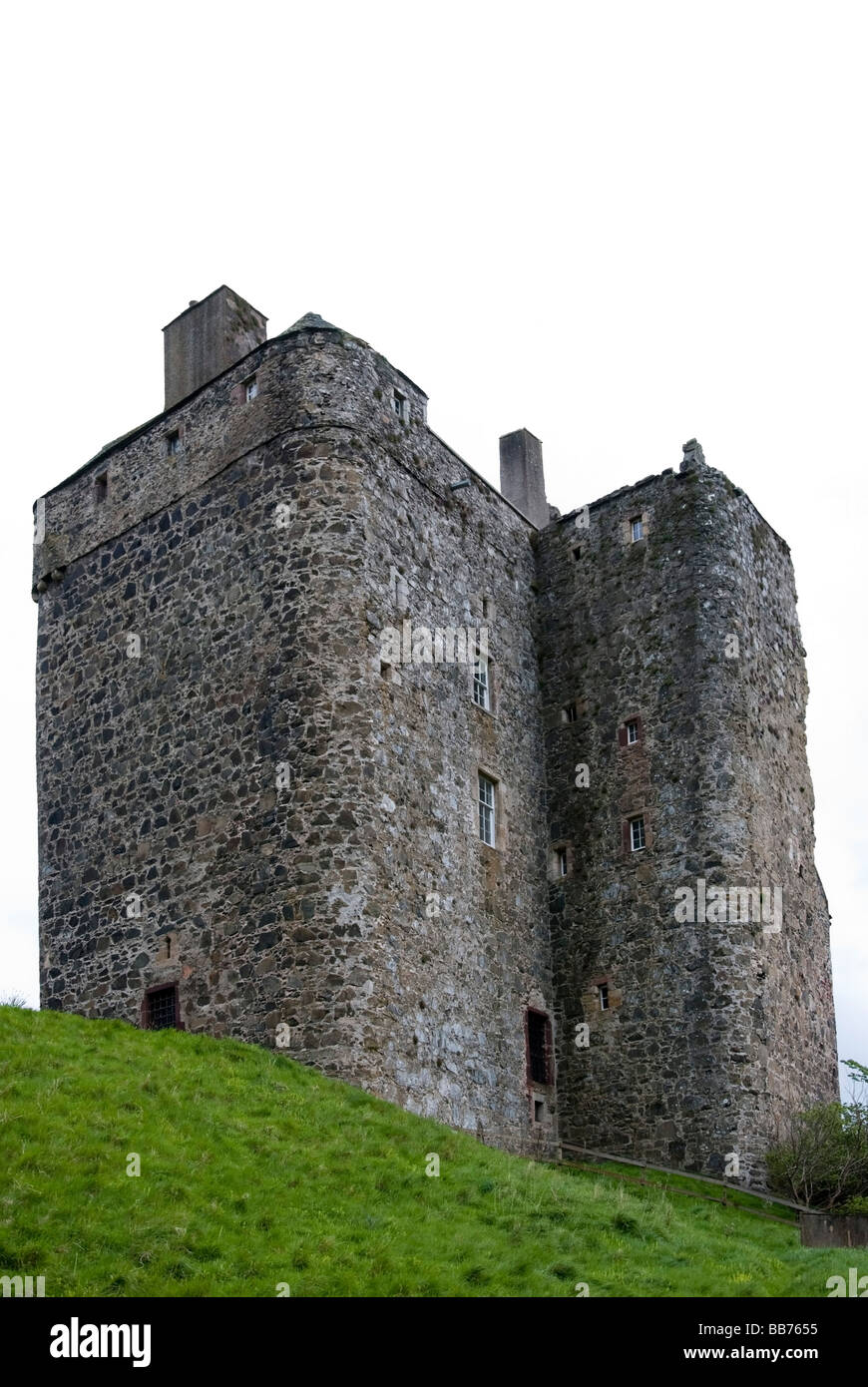 Neidpath Castle Tweed Valley Peebles Stockfoto