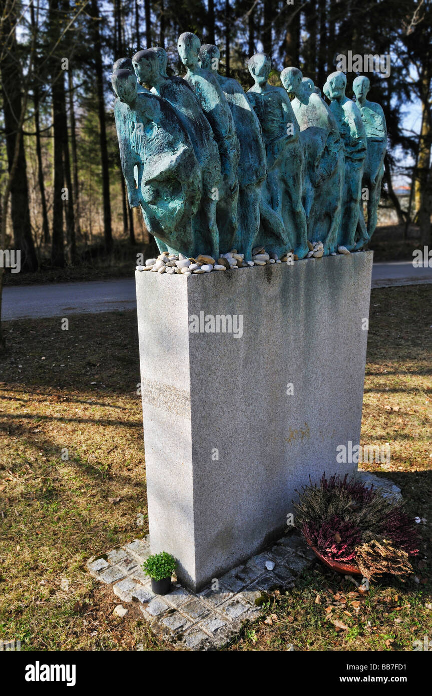 Denkmal für die Gefangenen aus Dachau, Grünwald, München, Bayern, Deutschland, Europa Stockfoto