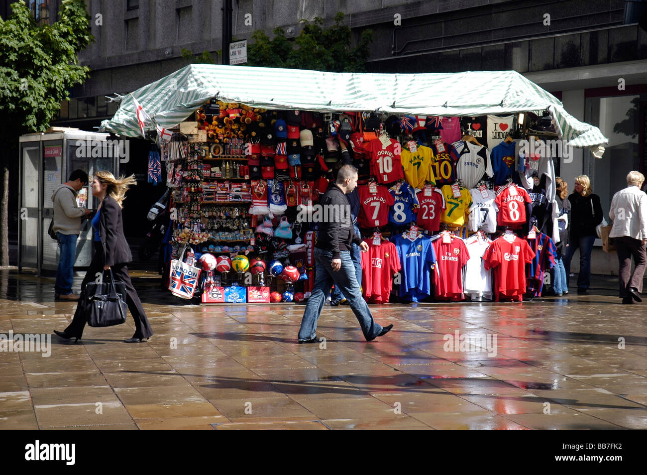 Oxford Street-Souvenir-Stand Stockfoto