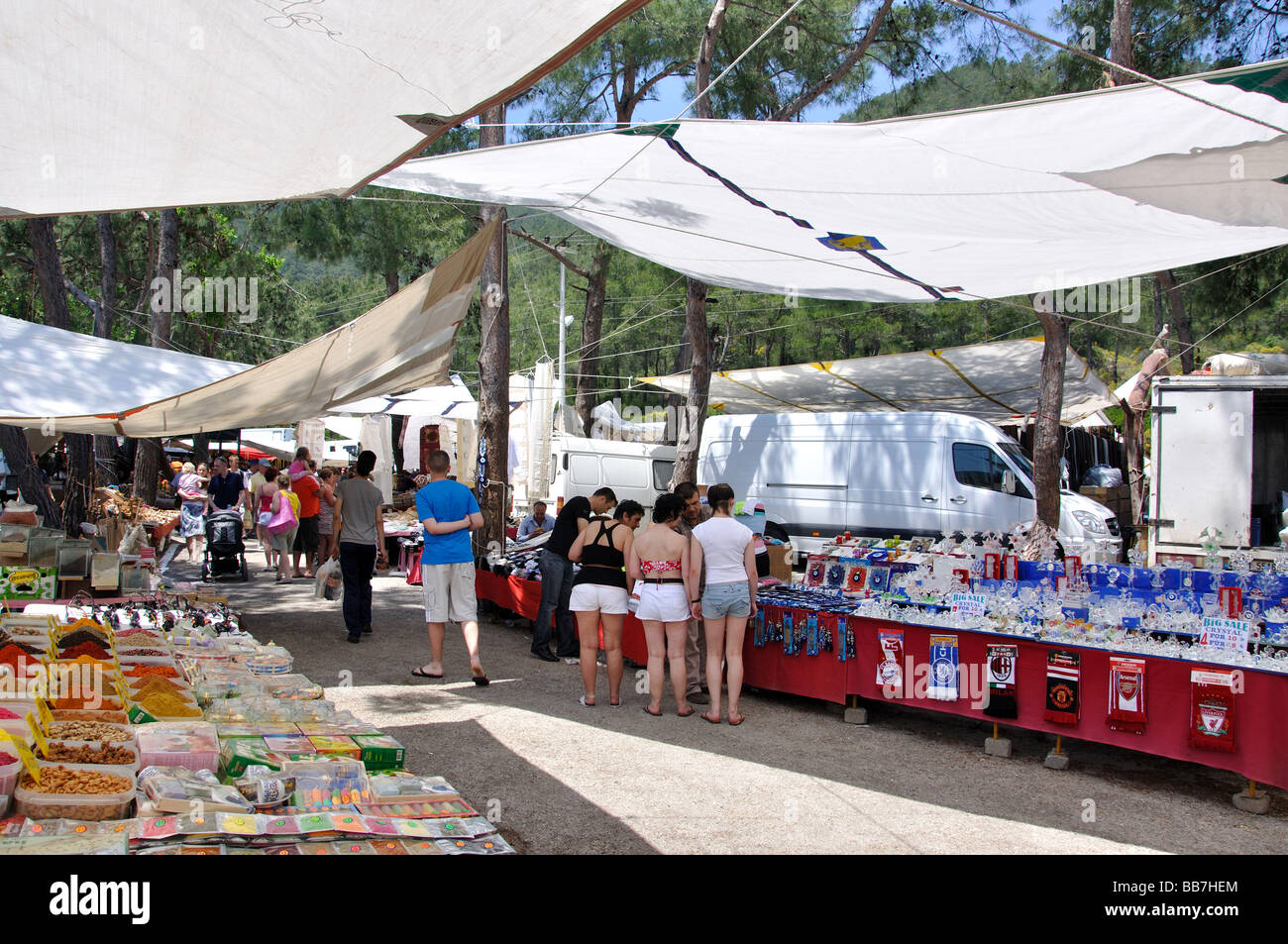 Marktstände im outdoor-Markt, Icmeler, Provinz Mulga, Türkei Stockfoto