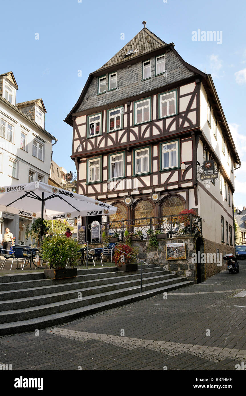 Fachwerkhaus in Wetzlar, spätgotisch, erbaut um 1500, Hessen, Deutschland Stockfoto