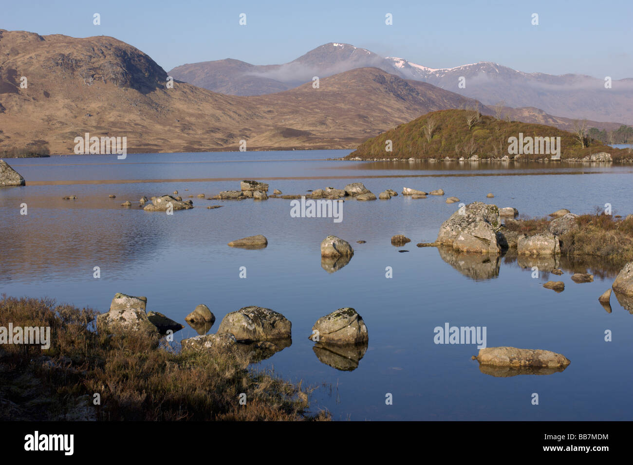 Loch Na Achlaise Black Mount Rannoch Moor Highland Region Schottland Juni 2008 Stockfoto