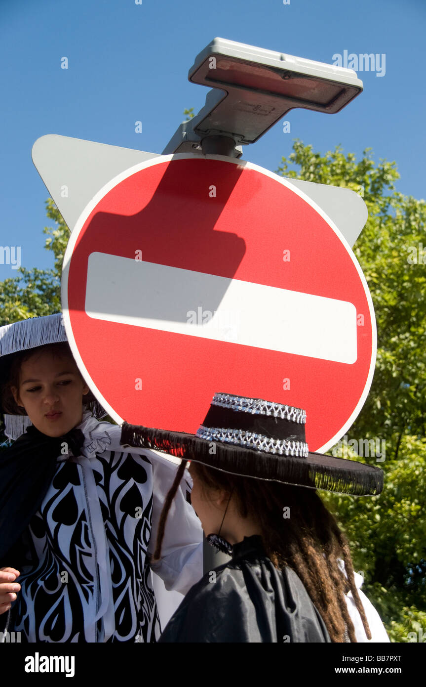 Karibischen Karneval Person kein Eintrag Zeichen Stockfoto