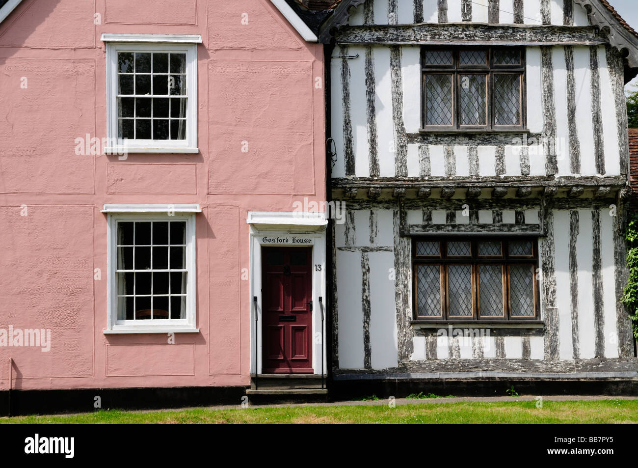 Häuser in Clare Suffolk England Uk Stockfoto