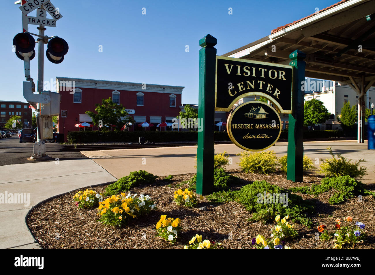 Manassas Besucher Zentrum und Bahnhof, Manassas in Virginia Stockfoto