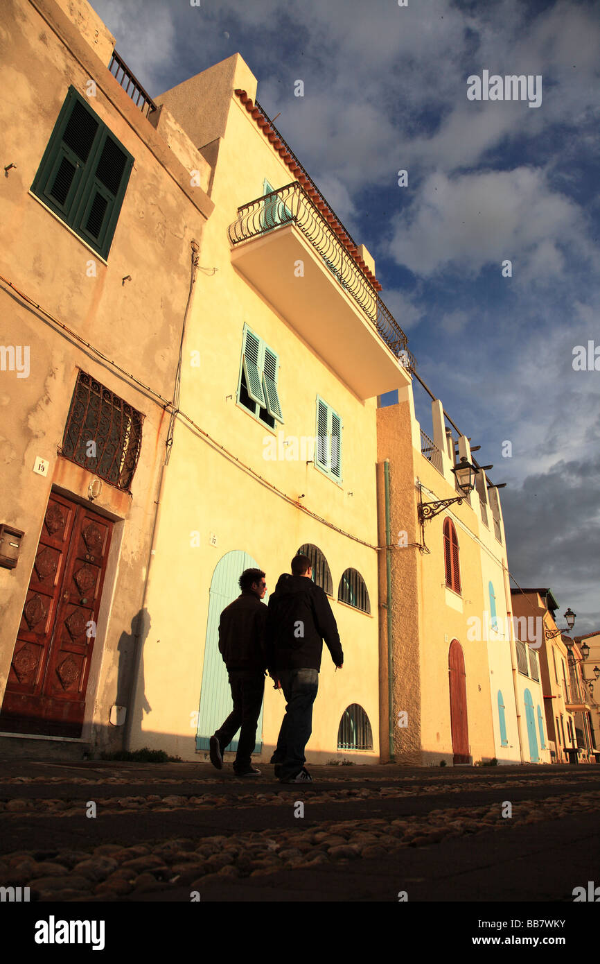 Alghero Sardinien Italien italienische Leben Euro Insel Mittelmeerhafen Reisen sardischen Hafenstadt europäisches Europa Stockfoto