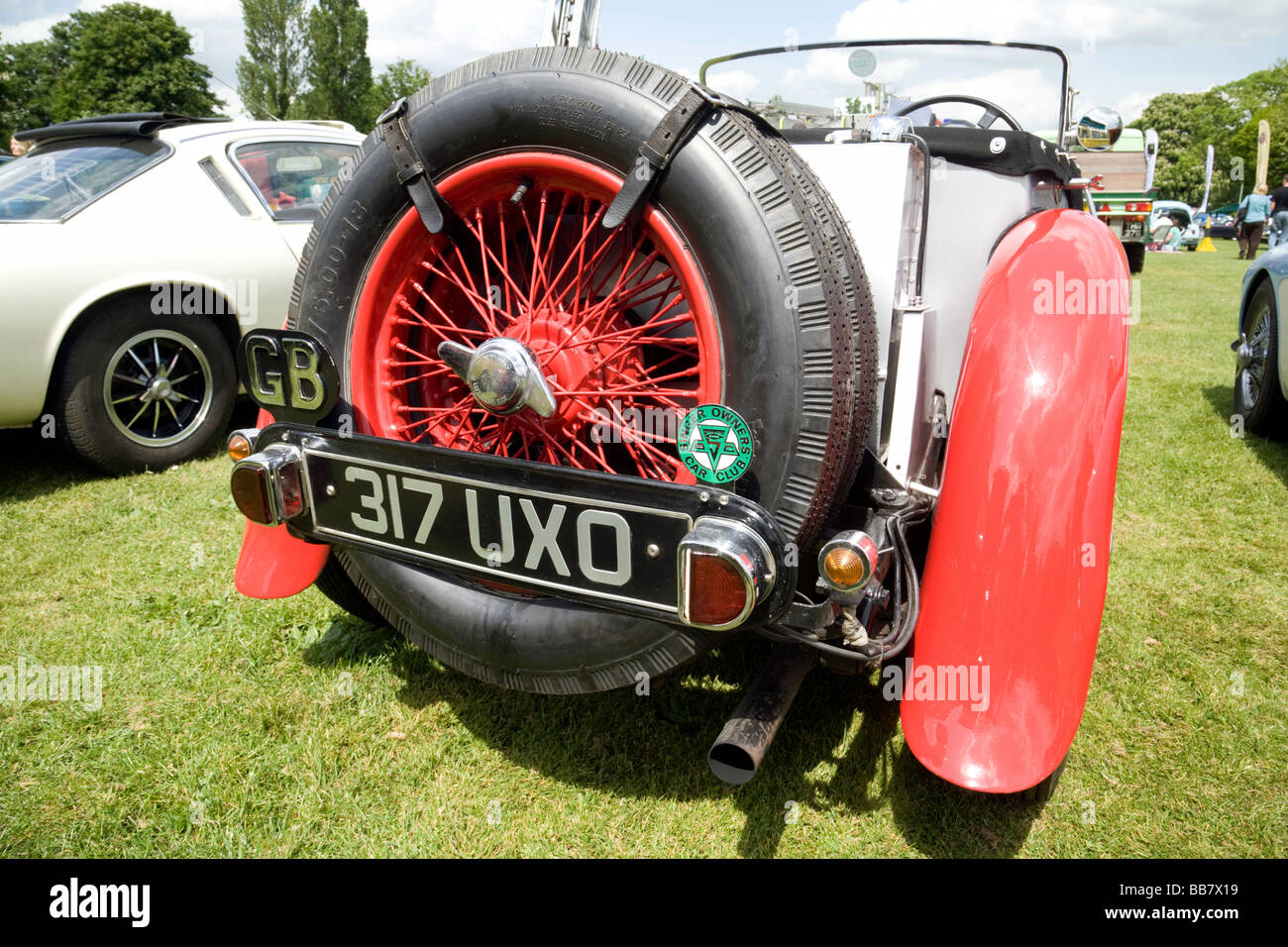 Rückansicht des Sängers Sport Oldtimer, Wallingford Classic-Rallye, Oxfordshire, Vereinigtes Königreich Stockfoto