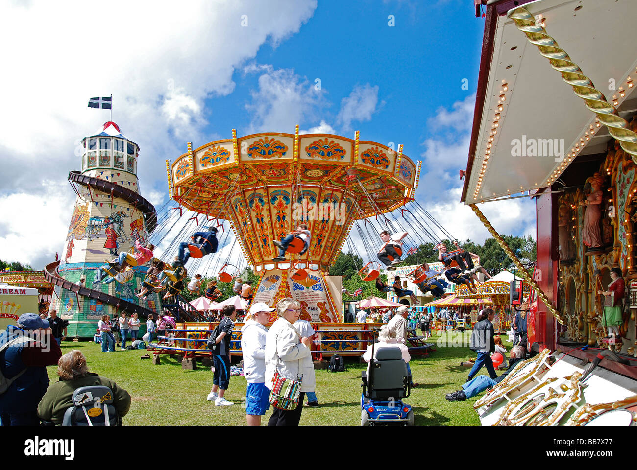 Fahrgeschäfte im royal Cornwall Show, Wadebridge, Cornwall, uk Stockfoto