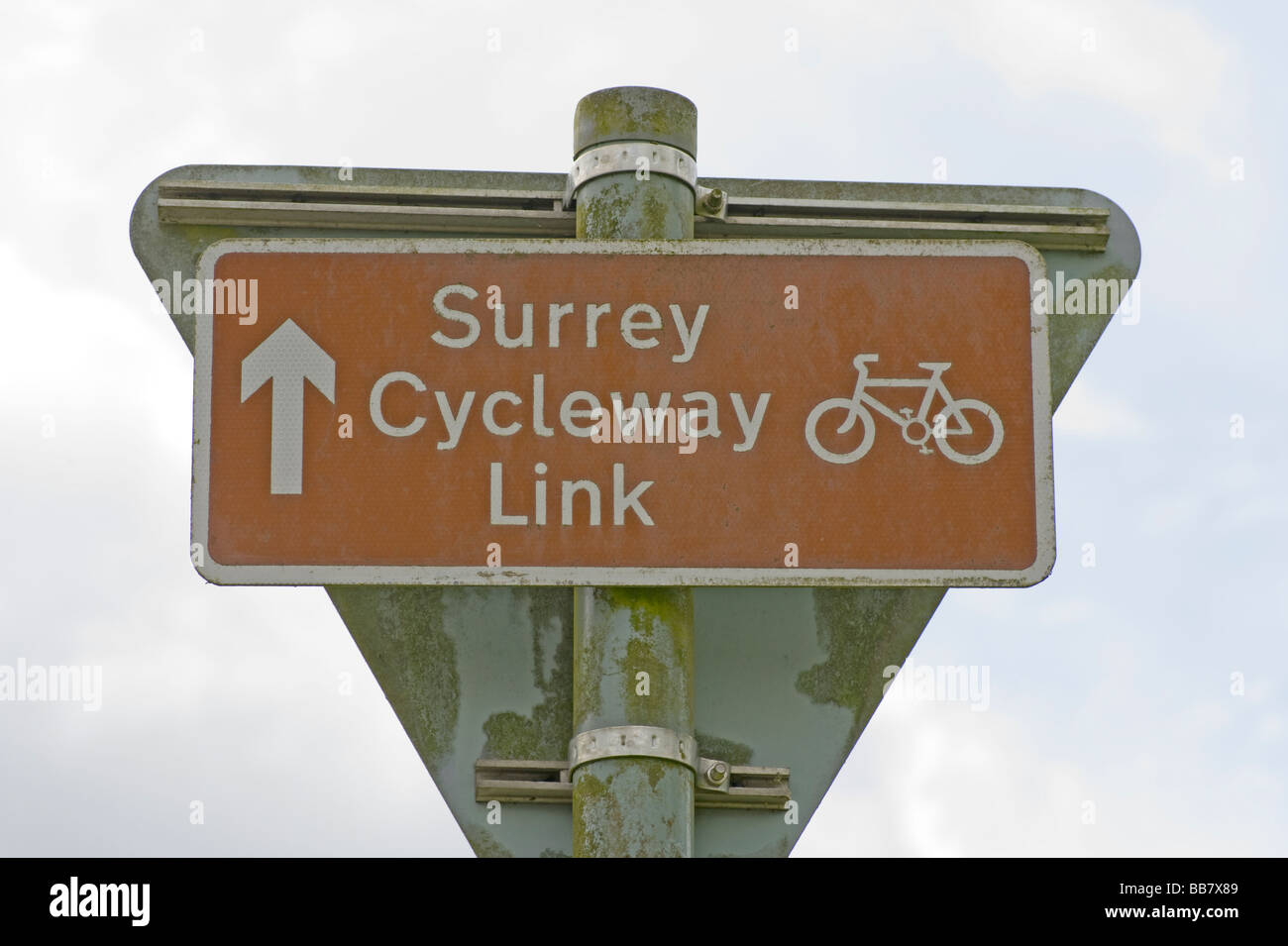 Surrey Cycleway Link Road Sign Stockfoto