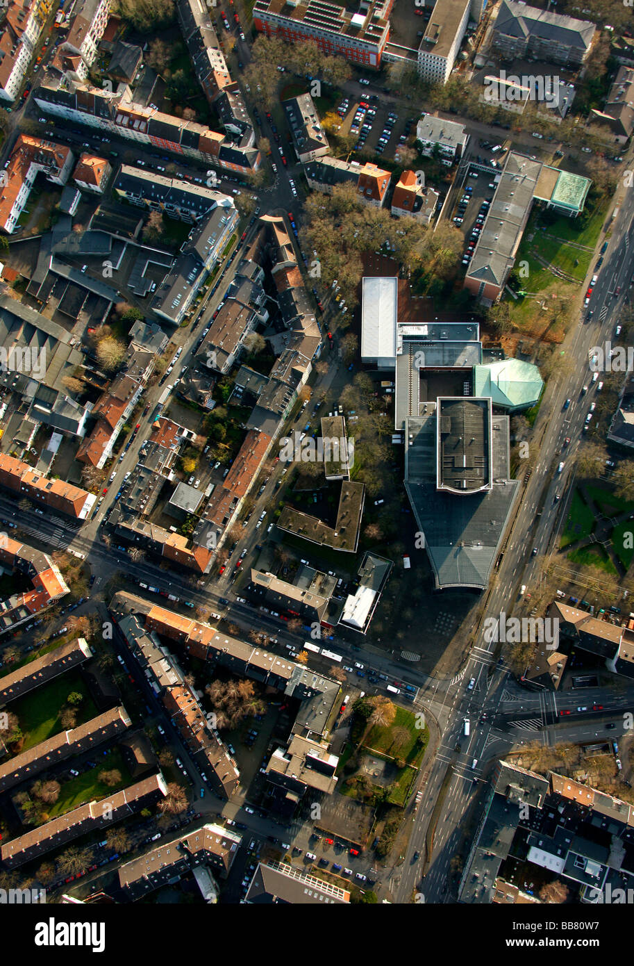 Luftaufnahme, Bochumer Schauspielhaus Theater, Bochum, Ruhrgebiet, Nordrhein-Westfalen, Deutschland, Europa Stockfoto