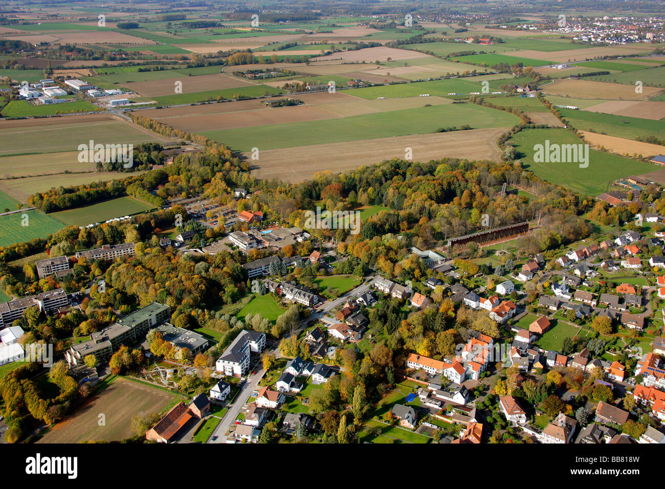 Luftaufnahme, Bad Westernkotten, Soest Kreis, Soester Boerde, Südwestfalen, NRW, Deutschland, Europa Stockfoto