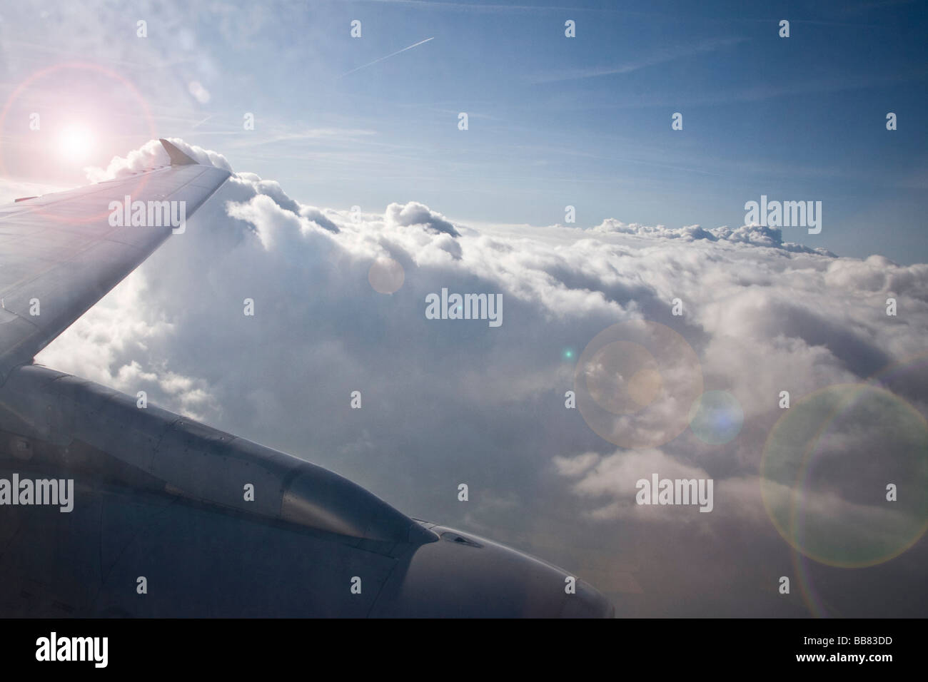 Blick aus einem Flugzeug Stockfoto