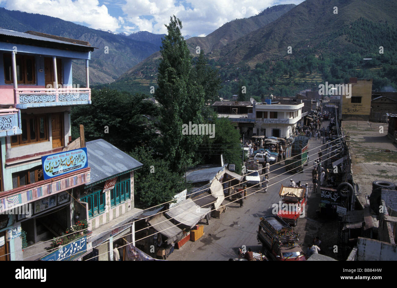 Madyan Stadt Swat Valley North West Frontier Province Pakistan Stockfoto