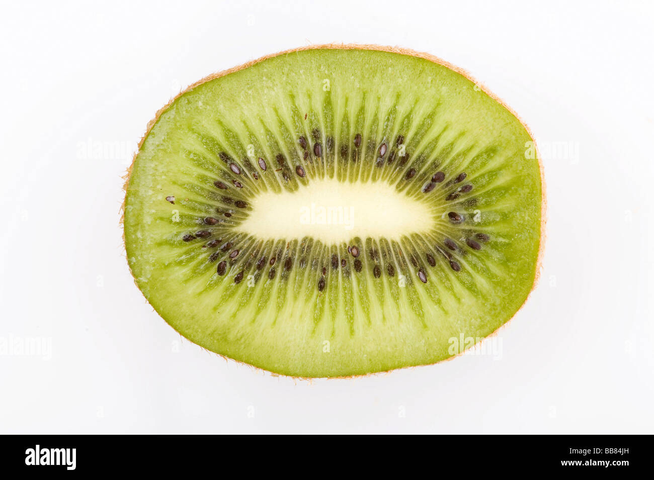 In Scheiben geschnitten offen Kiwis Stockfoto