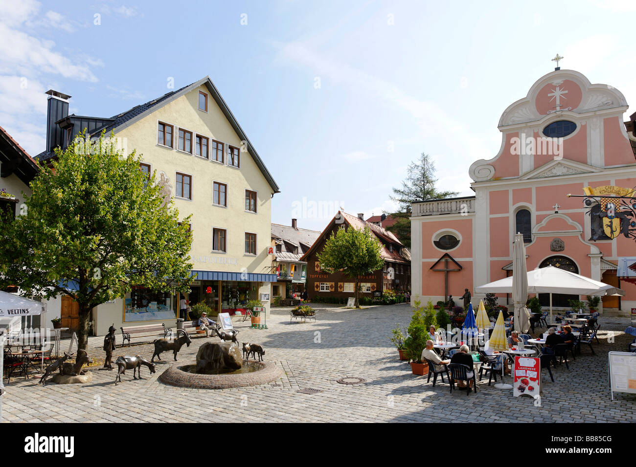 Klosterplatz quadratisch, Immenstadt Im Allgäu, oberen Allgäu, Schwaben, Bayern, Deutschland, Europa Stockfoto