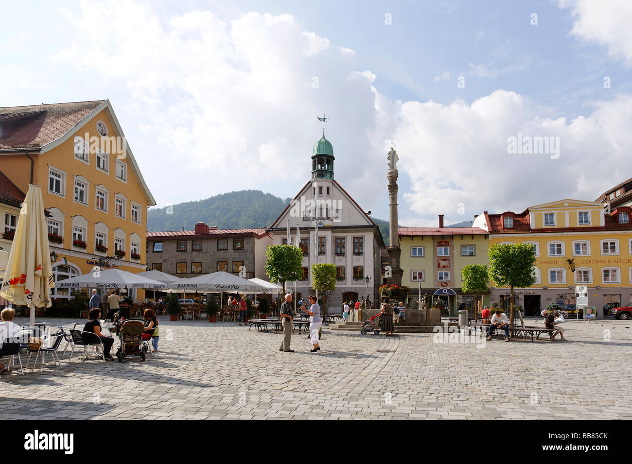 Marienplatz quadratisch, Immenstadt Im Allgäu, oberen Allgäu, Schwaben, Bayern, Deutschland, Europa Stockfoto