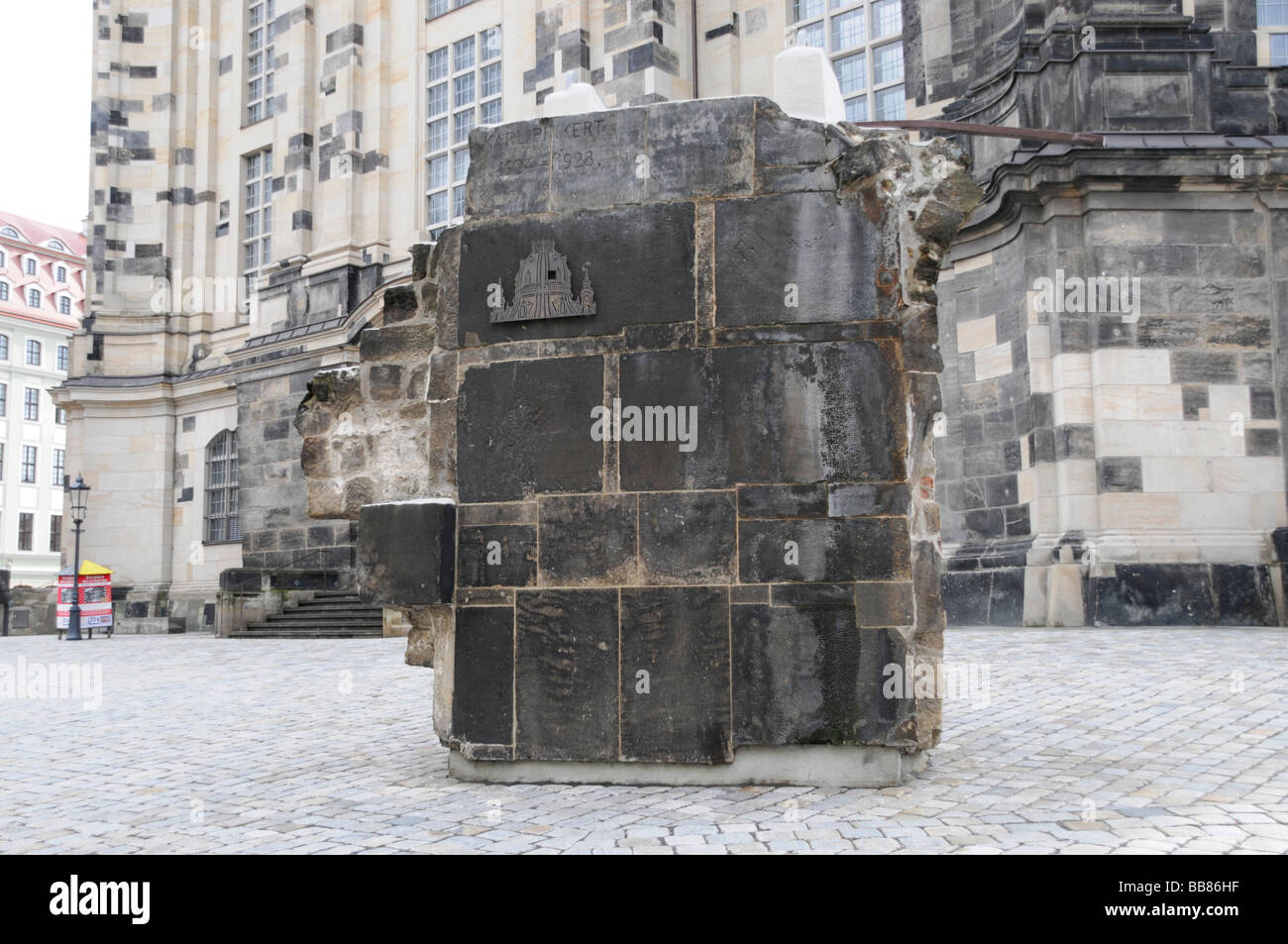 Bleibt von der Kuppel als Erinnerung, Frauenkirche, Frauenkirche, Dresden, Sachsen, Deutschland, Europa Stockfoto