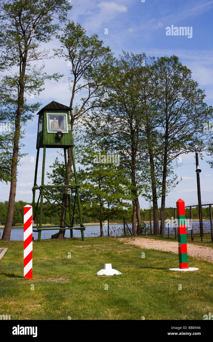 Sowjetischen Grenze Turm Imitation, Litauen Stockfoto