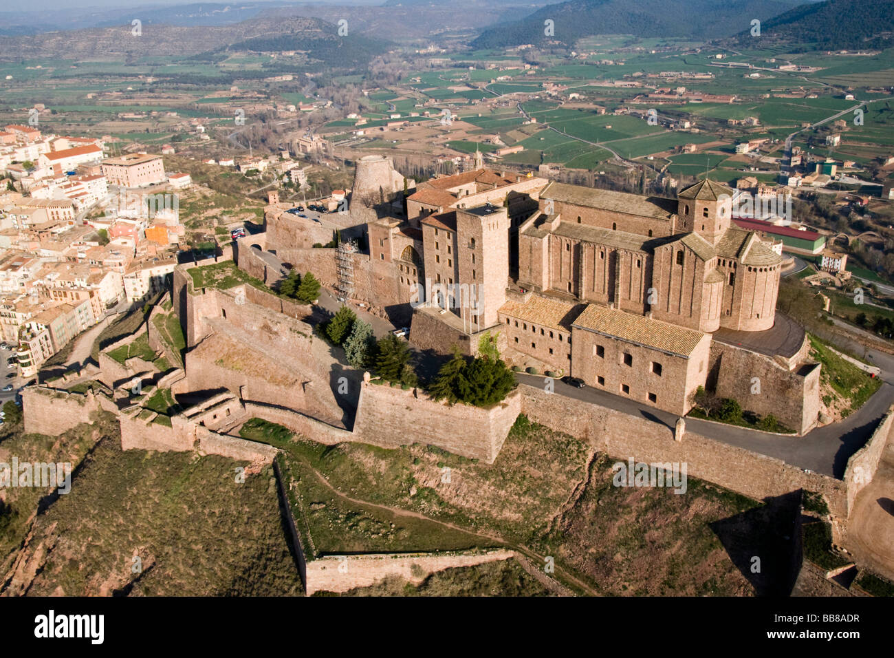 Luftaufnahme von Cardona Burg Stockfoto