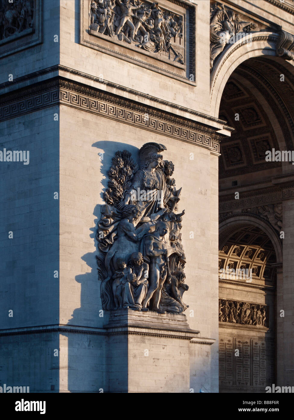 Arc de Triomphe, Triumphbogen, Detail, Paris, Frankreich, Europa Stockfoto