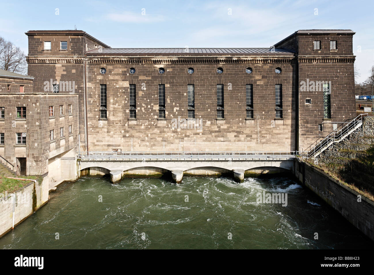 Historischen Wasserkraft Werk Raffelberg, Mülheim ein der Ruhr, Nordrhein-Westfalen, Deutschland, Europa Stockfoto