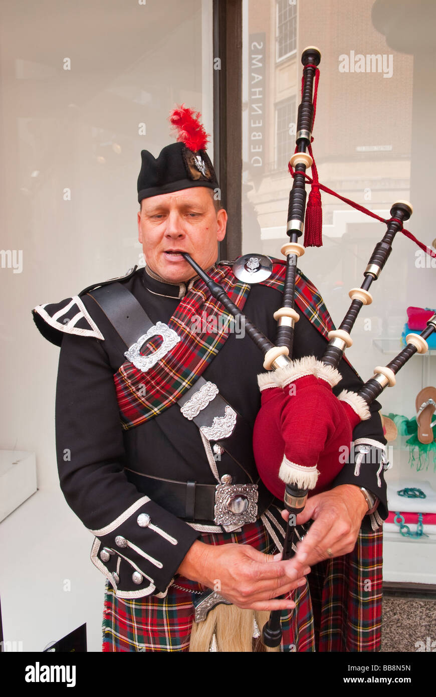 Eine Nahaufnahme von der Schotte Dudelsack im Vereinigten Königreich Stockfoto